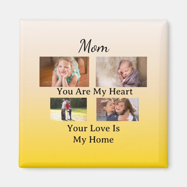 Imán Modern Keepsake – Four Photo Mom (Frente)