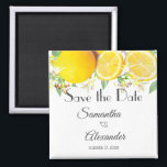 Imán Modern Lemon Boho Summer Wedding Save the Date<br><div class="desc">Modern lemon boho summer wedding save the date magnet. The text can be changed using right the "Details" menu. To fit everything to your needs please click the "Customize" button and you can text style and colour change. Please contact me if you need help, for matching items or you have...</div>