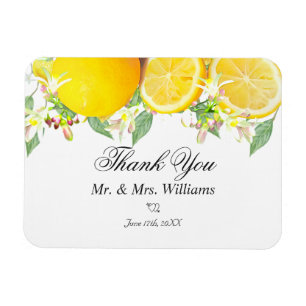 Imán Modern Lemon Boho Summer Wedding Thank You
