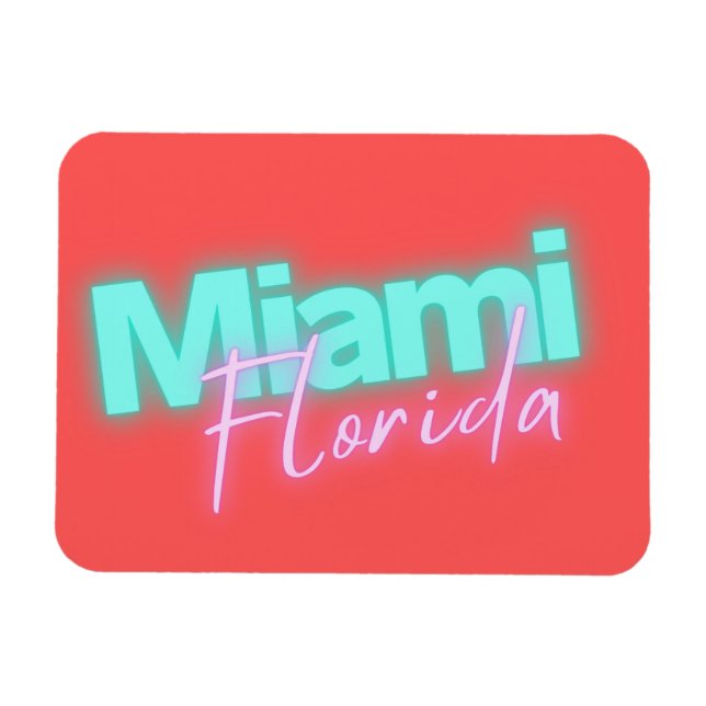Imán Modern Miami Neon Lights (Horizontal)