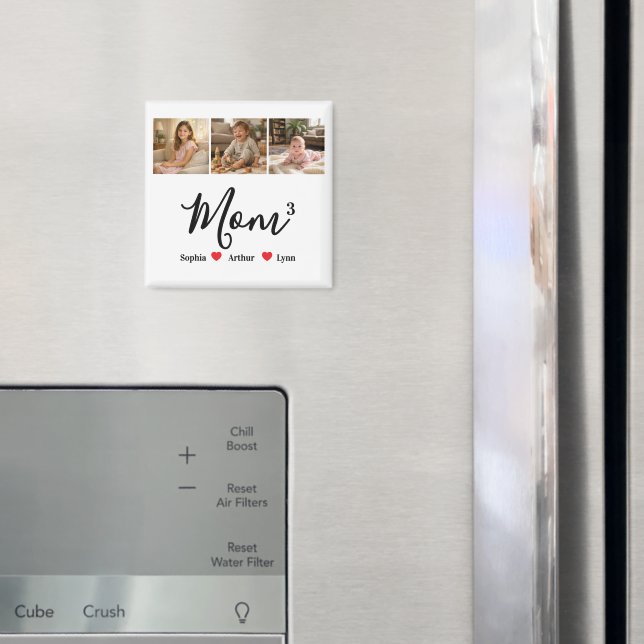 Imán Modern Minimalist Mom Custom Photo & Name Keepsake (In situ (nevera))