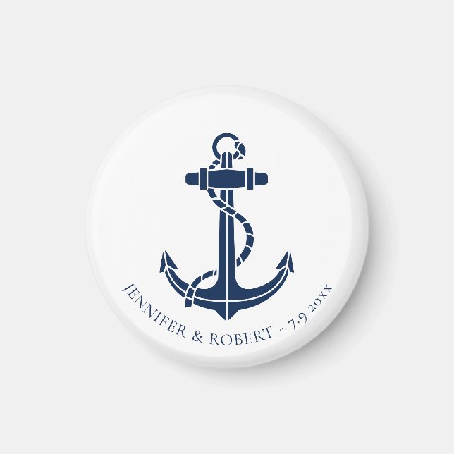 Imán Modern Nautical Boat Anchor Wedding Swag (Frente)
