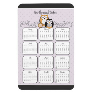 Imán Modern Owls 2012 Calendar Magnet