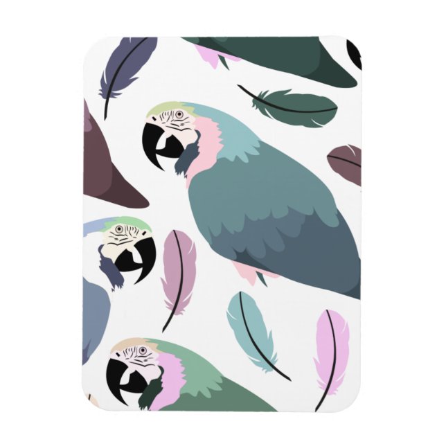 Imán Modern Parrots Tropical Pattern  (Vertical)