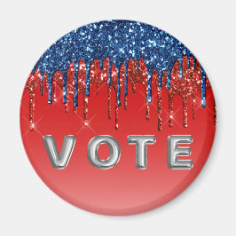 Imán Modern Patriotic Glitter Drip  Vote