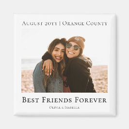Imán Modern Personalized Best Friends Forever Photo