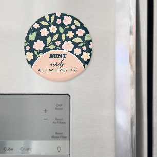 Imán Modern Pink Wildflowers Pattern