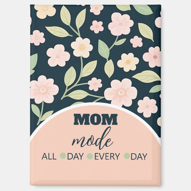 Imán Modern Pink Wildflowers Pattern (Anverso)