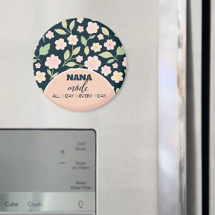 Imán Modern Pink Wildflowers Pattern