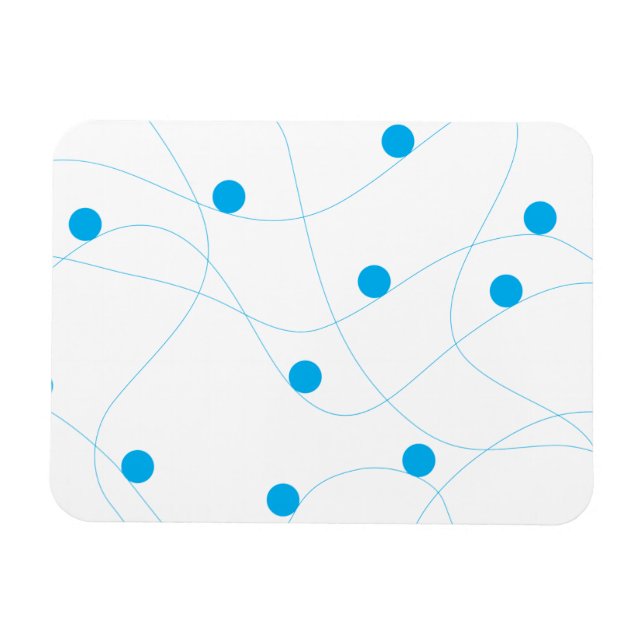 Imán Modern, playful, fun, cute blue balls pattern (Horizontal)