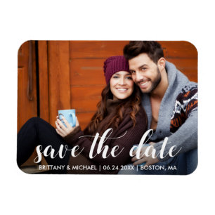 Imán Modern Save The Date Engagement Photo WS