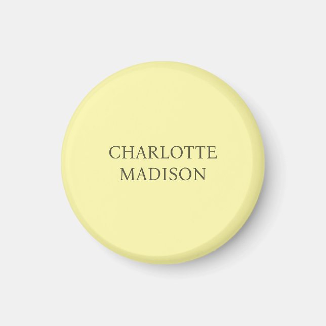 Imán Modern Simple Cream Trendy Minimalist Plain Name (Frente)