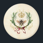 Imán Moderna Abeja Botánica Vintage<br><div class="desc">Moderno insecto de abeja de la reina de la cosecha de la cosecha de la cosecha de la vena, follaje elegante retro de la cosecha, jardín botánico de la flor del ramo, hoja de verano floral de la primavera, dibujo de la acuarela del ilustracion de lujo, néctar de la reina...</div>