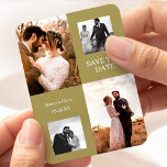 Imán Moderna Collage Simple Photo Save The Date Boda<br><div class="desc">Haga que su invitación boda sea memorable con nuestra elegante boda de pareja fotográfica, ahorre los imanes de dátiles. Pida ahora y comienza a crear el boda de tus sueños. Con un diseño único y minimalista, estos imanes captan tu historia de amor con un impresionante collage de fotos. El diseño...</div>