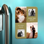 Imán Moderna Collage Simple Photo Save The Date Boda<br><div class="desc">Haga que su invitación boda sea memorable con nuestra elegante boda de pareja fotográfica, ahorre los imanes de dátiles. Pida ahora y comienza a crear el boda de tus sueños. Con un diseño único y minimalista, estos imanes captan tu historia de amor con un impresionante collage de fotos. El diseño...</div>