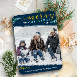 Imán Moderna escritura de oro verde simple festividad f