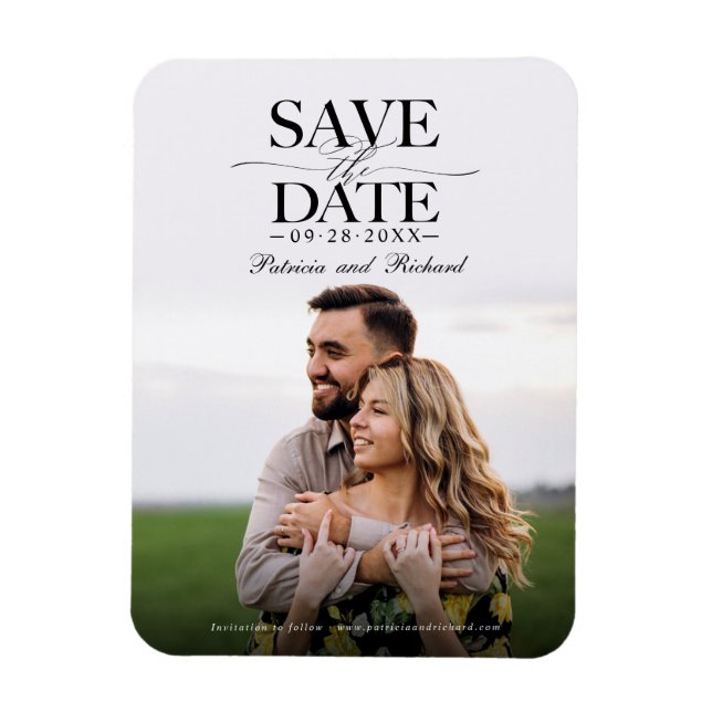 Imán Moderna Foto de Boda con Estilo para Guardar la Fe (Vertical)