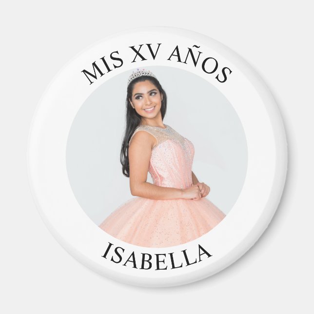 Imán Moderna foto Minimalista de mis XV años (Frente)