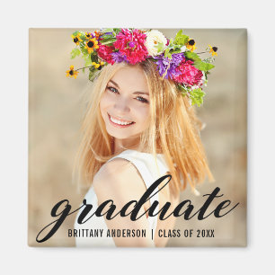 Imán Moderna Invitación de fotografía de graduación de 