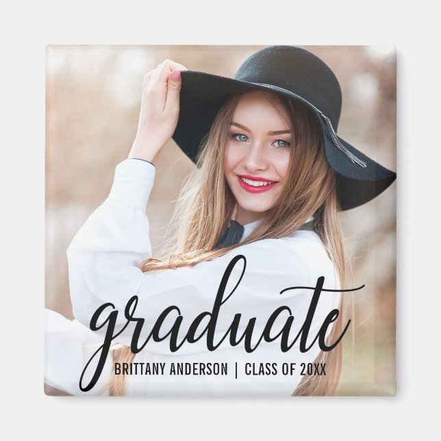 Imán Moderna Invitación de fotografía de graduación de  (Frente)