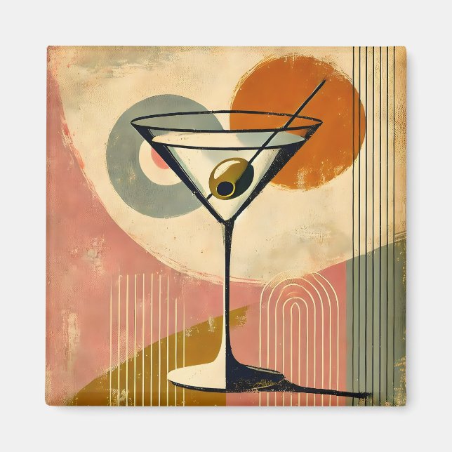 Imán Moderna Martini de Mid Century (Frente)