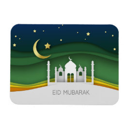 Imán Moderna mezquita de corte de papel Eid Mubarak - i