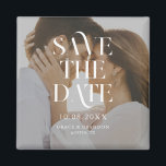 Imán Moderna Moda Mínima Fotomía Matrimonio Guardar la<br><div class="desc">Una boda minimalista moderna salva la fecha magnetón con una tipografía de moda elegante y tu foto personalizada.</div>