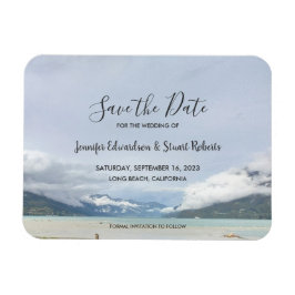Imán Moderna playa de verano de montaña Save the Date