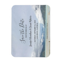 Moderna playa de verano de montaña Save the Date