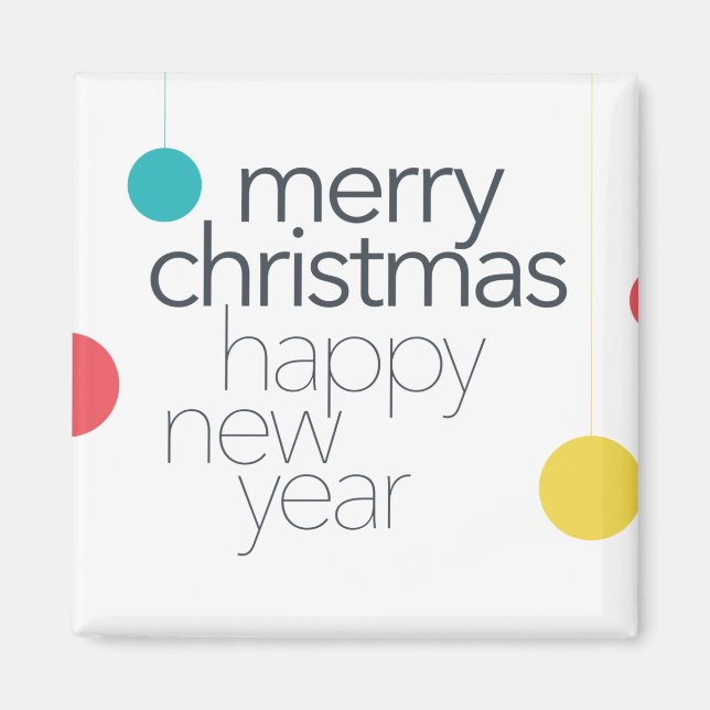 Imán Moderna, simple, vibrante, divertida "Feliz Navida (Frente)