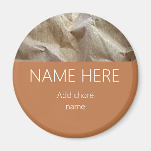 Imán Moderna Terracota Crinkled Paper Name Chore