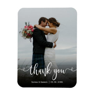Imán Moderna y elegante foto de Boda de guiones gracias