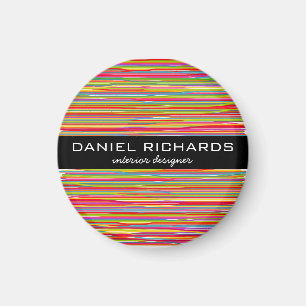 Imán Modernas franjas coloridas Vibrante Diseñador Inte