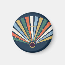 Moderner Art-Déco-Fächer in Navy und Jade
