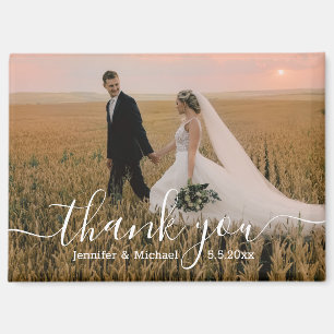 Imán Moderno agradecimiento de boda con foto minimalist
