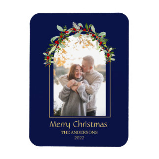 Imán Moderno arco floral Minimalista foto azul