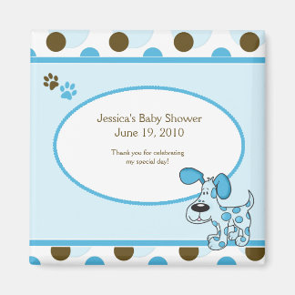 Imán Moderno Baby Shower Puppy Magnet Favor