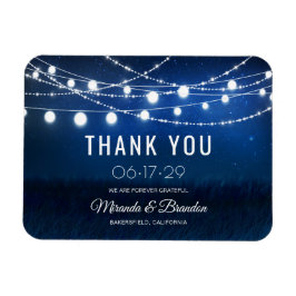 Imán Moderno Boda Azul Dusty Gracias Magnet