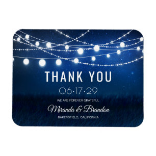 Imán Moderno Boda Azul Dusty Gracias Magnet