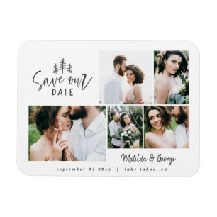 Imán moderno boda de fotografía multi rústico mínimo