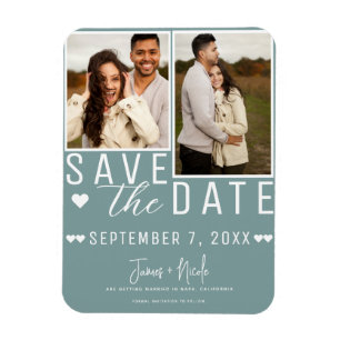 Imán Moderno Boda de fotografía Save the Date 2