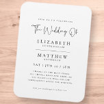Imán Moderno Boda elegante Minimalista<br><div class="desc">Compuesto por escritura cursiva y tipografía serif. Todo contra un fondo de blanco puro. Estos elementos son modernos,  sencillos y de moda. Este es el diseño exclusivo de la revista White Paper Birch Co. para Zazzle. Disponible aquí: http://www.zazzle.com/store/whitepaperbirch</div>