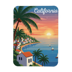 Imán moderno de California retro viaje Costa Oeste