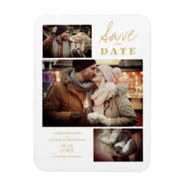 Imán Moderno Efecto Dorado 3 Personalizados Boda de fot