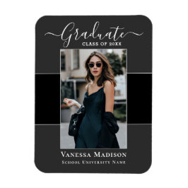 Imán Moderno | Elegante 1 Invitación de Grado de Fotogr