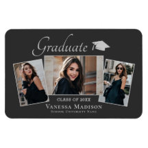 Moderno | Elegante Invitación de 3Photo Grad