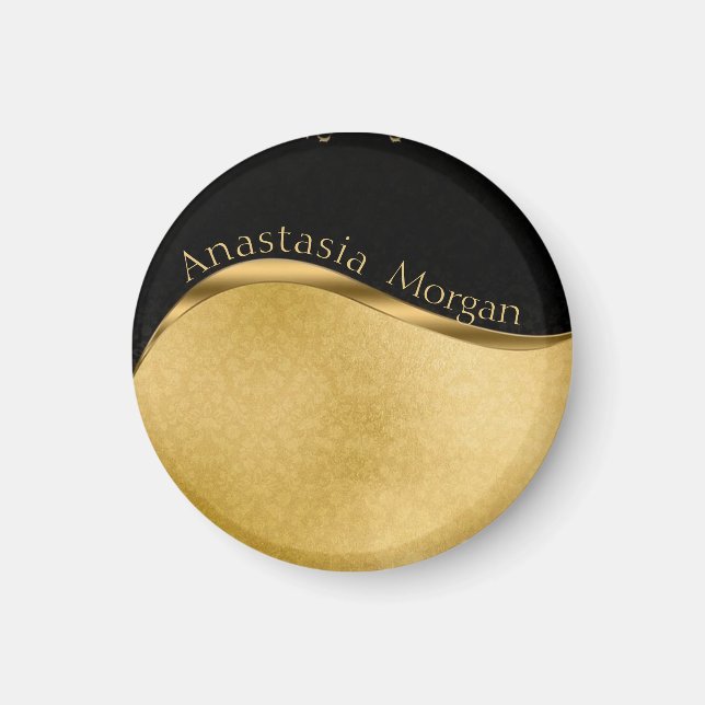 Imán Moderno estilo, negro y oro (Frente)