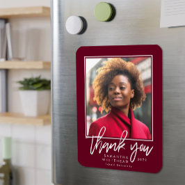 Imán Moderno Graduado 2022 Foto Borgoña Gracias