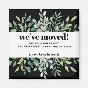 Imán Moderno Hemos mudado Eucalyptus Greenery Black