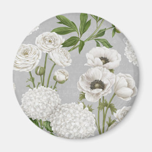 Imán Moderno jardín de flores blancas en una casa de c